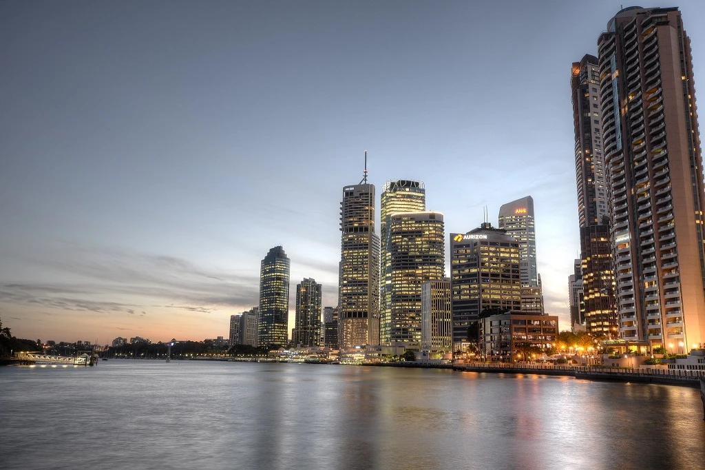 Brisbane Australia, view of downtown (CBD) from South Bank Brisbane Australia, view of downtown (CBD) from South Bank