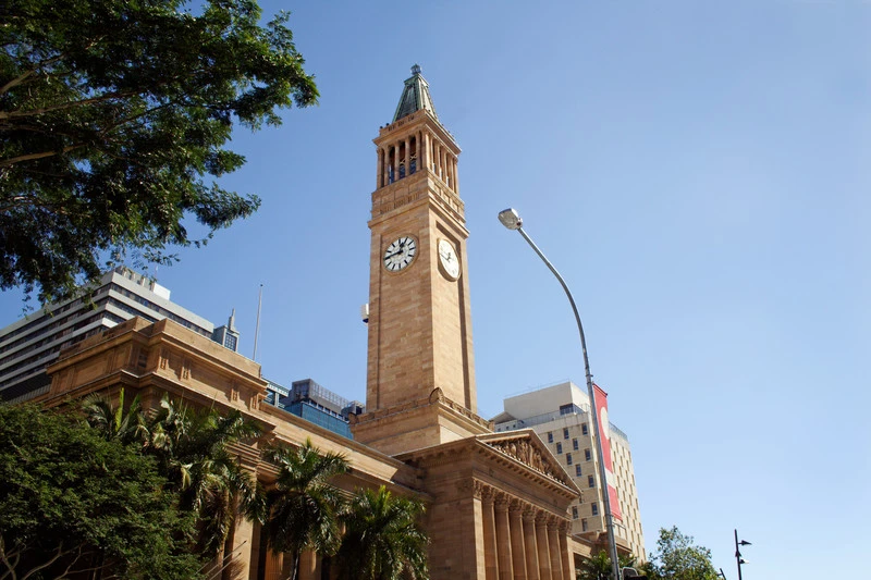 Brisbane Australia, city hall and King George Square Brisbane Australia, city hall and King George Square